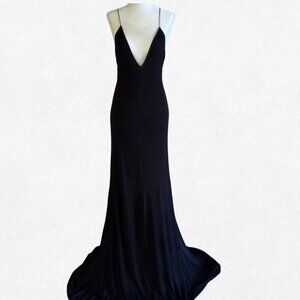 Dreamy Vionnet Black Crepe Backless Gown Size 40 IT